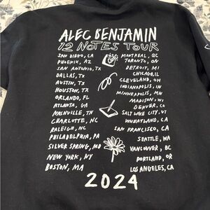 Alec Benjamin Black 'Tour' Graphic Hoodie Sweatshirt